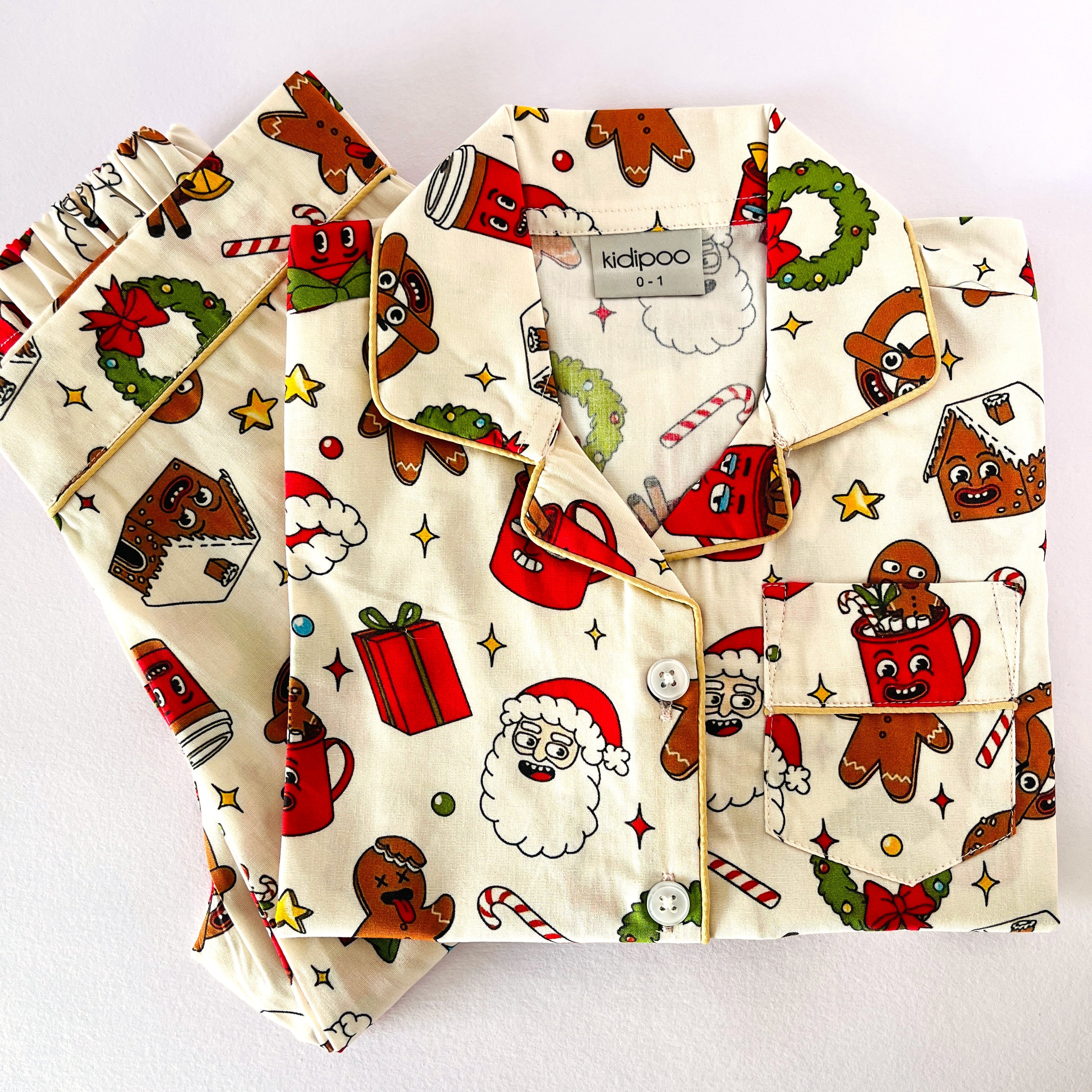 Beige Ho Ho Night Suit