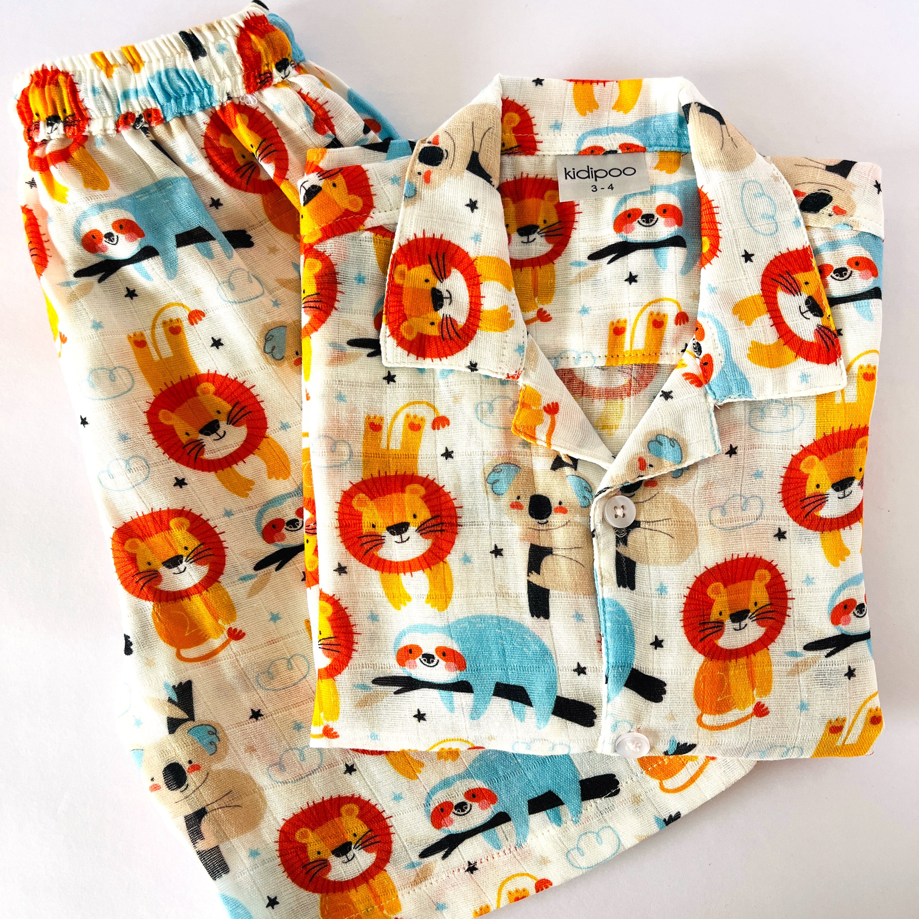 Forest Lion Muslin Coord Set