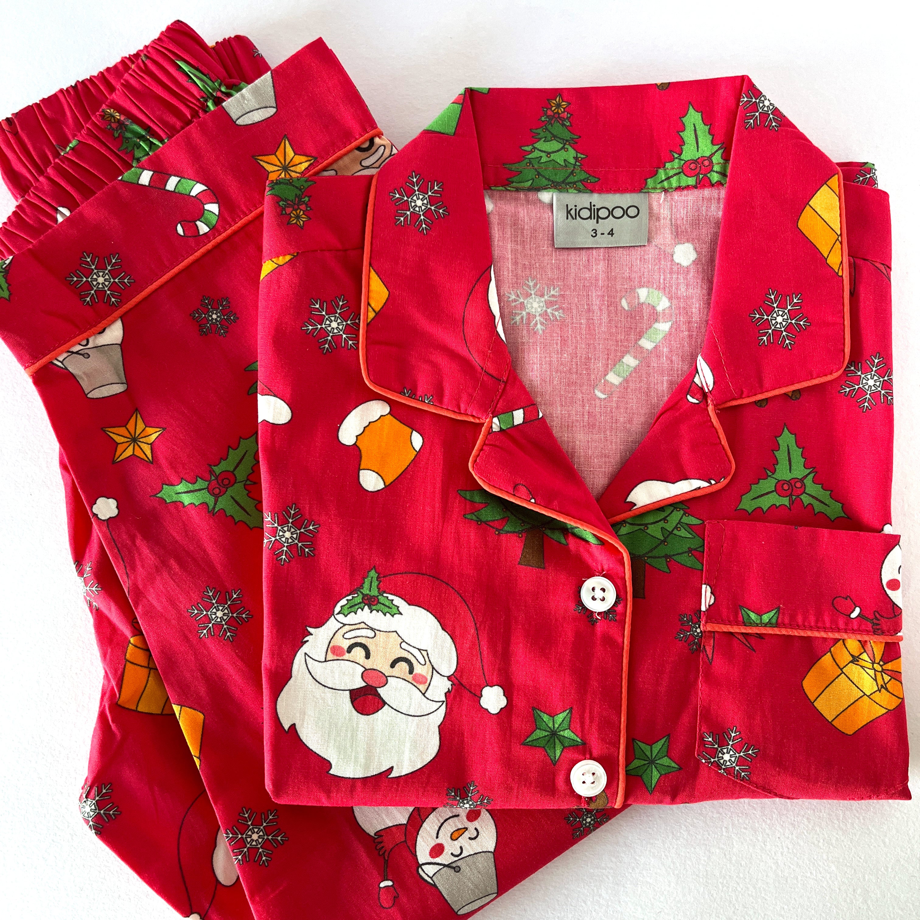 Red Santa and Snowman Night Suit