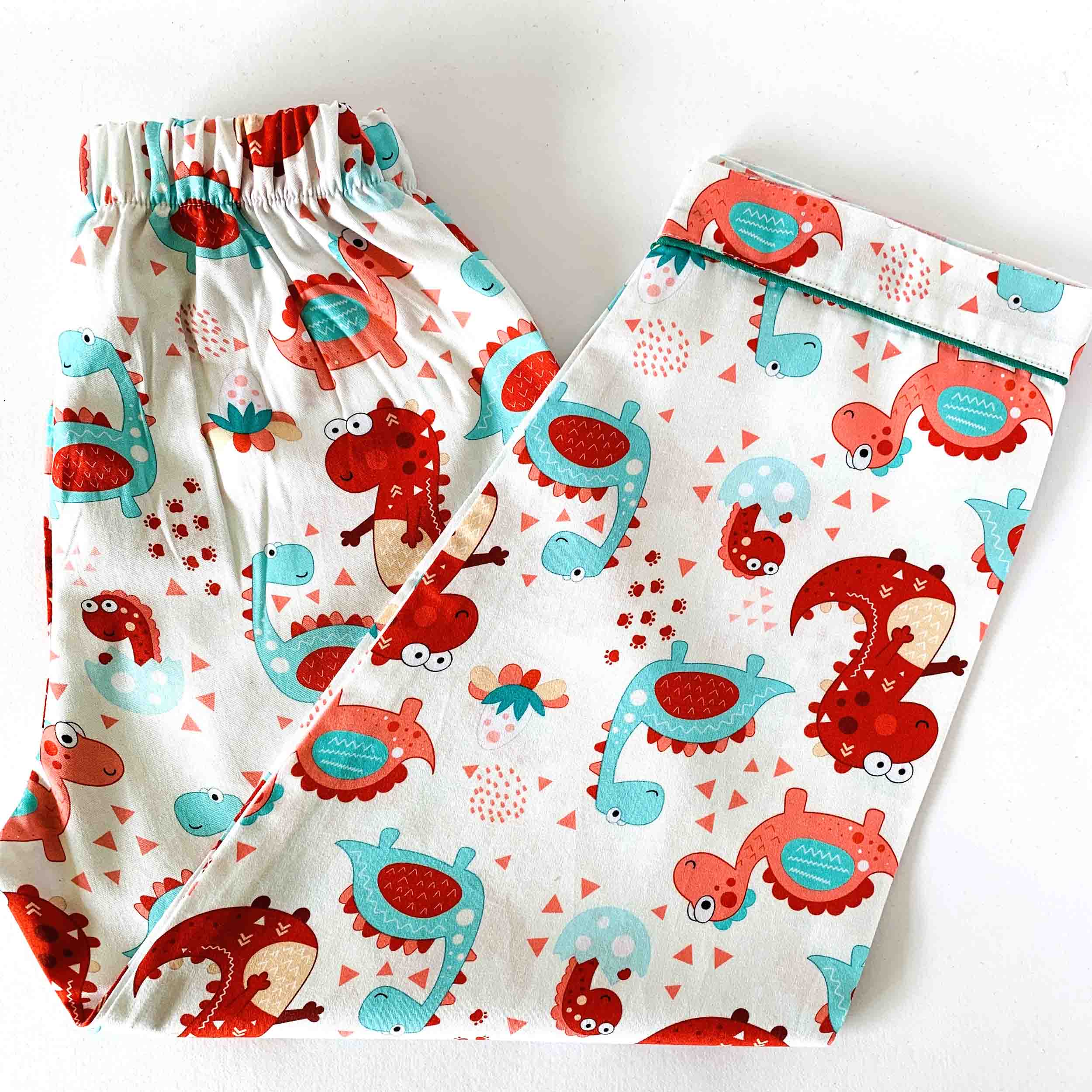 Kids cotton pajama with dino and animal print and comfortable elastic waistband