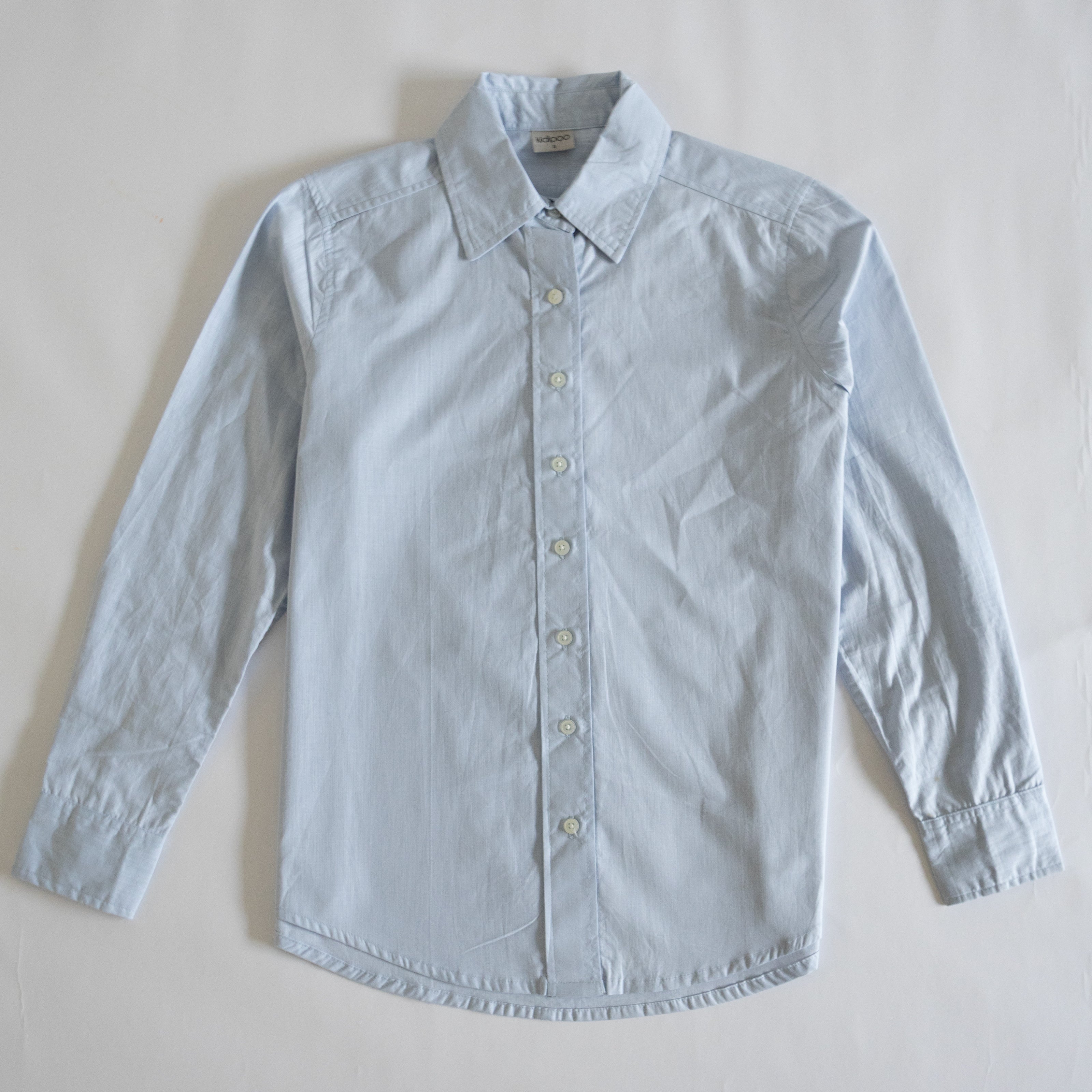 Sky Blue Cotton Linen Womens Shirt