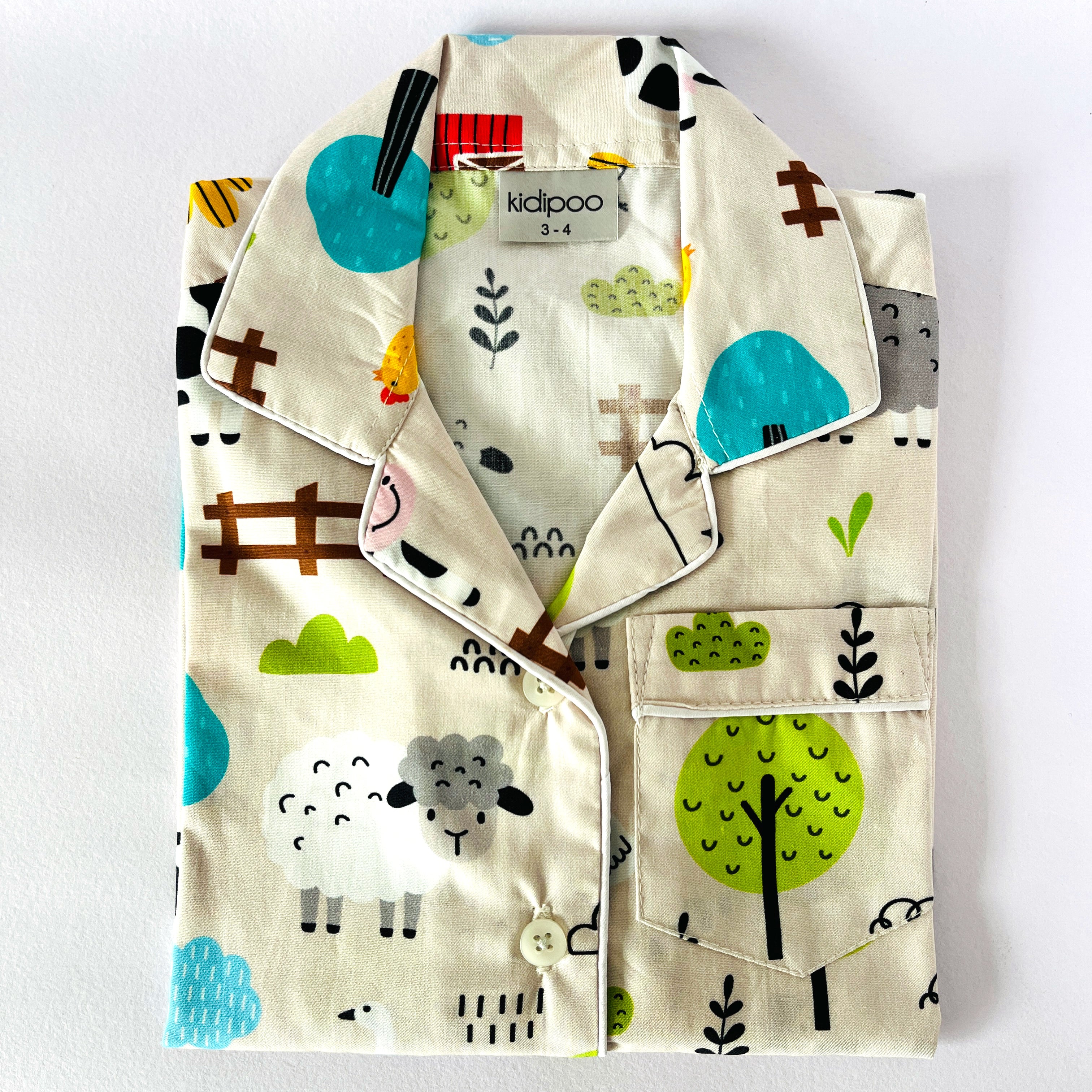 Cute Farm Animals Night Suit