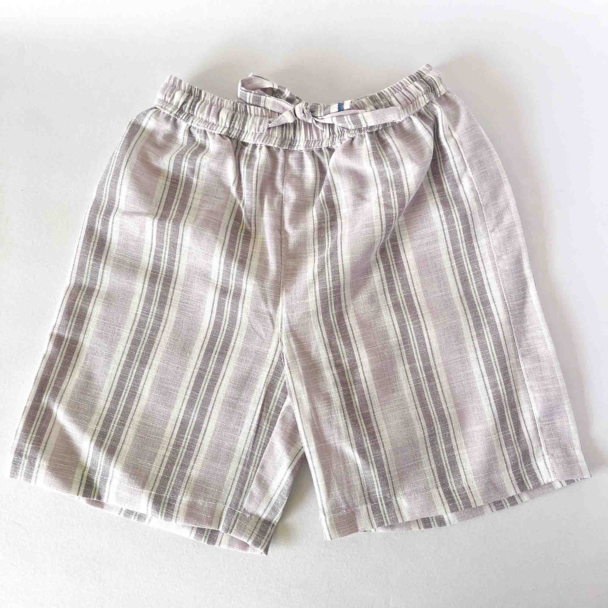 Striped shorts on a white background