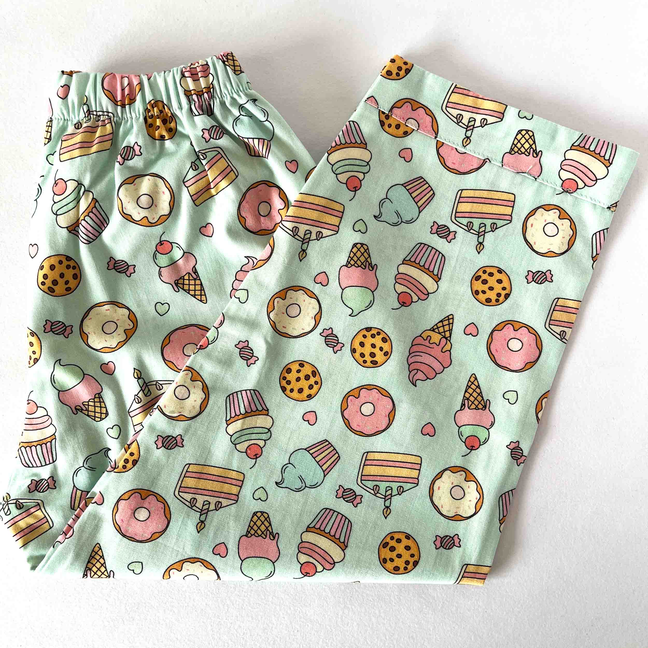 Kids cotton pajama with sweet treats print and comfortable elastic waistband 