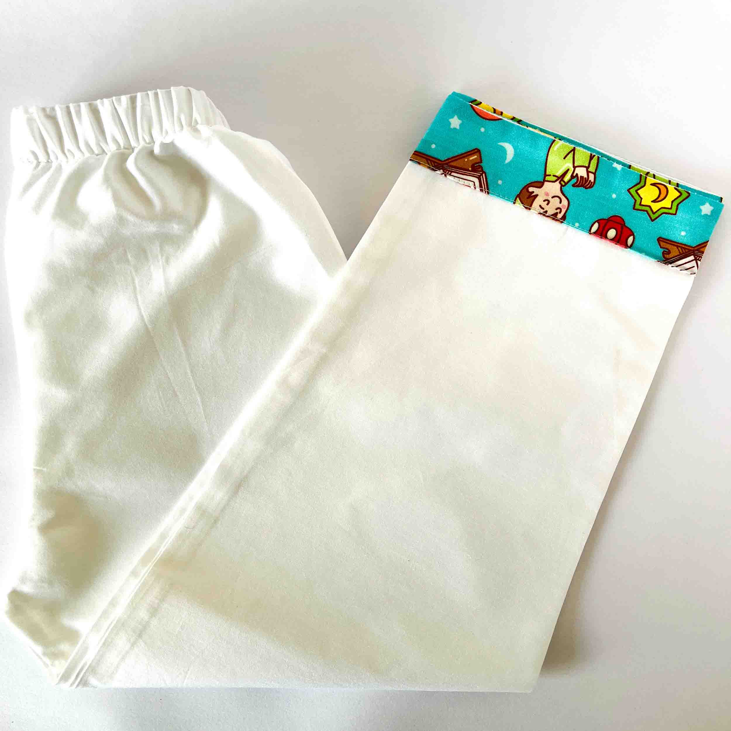 Kidipoo kids white cotton pajama elastic waist comfortable bottom wear