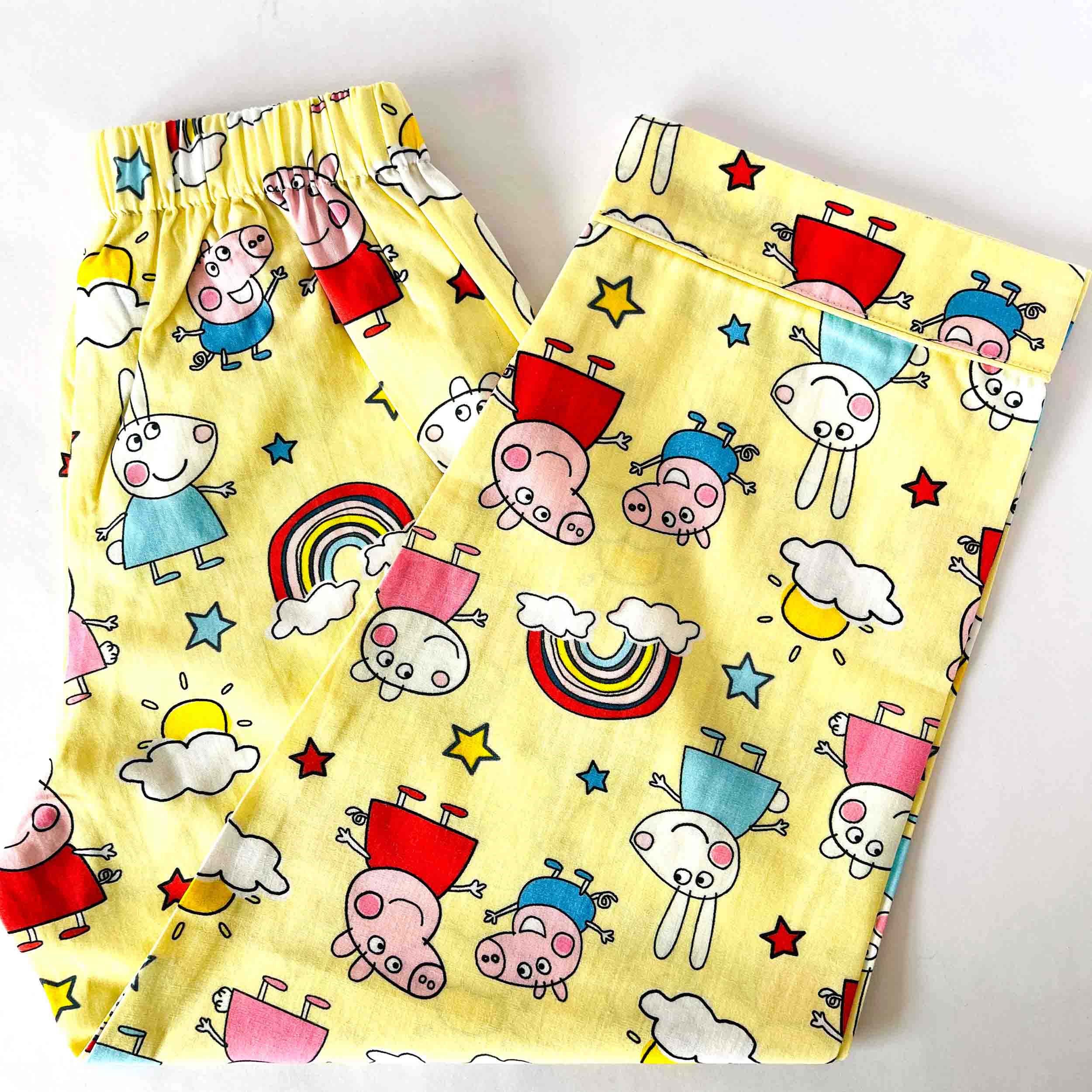 Kids cotton pajama with peppa pig cartoon print  comfortable elastic waistband 