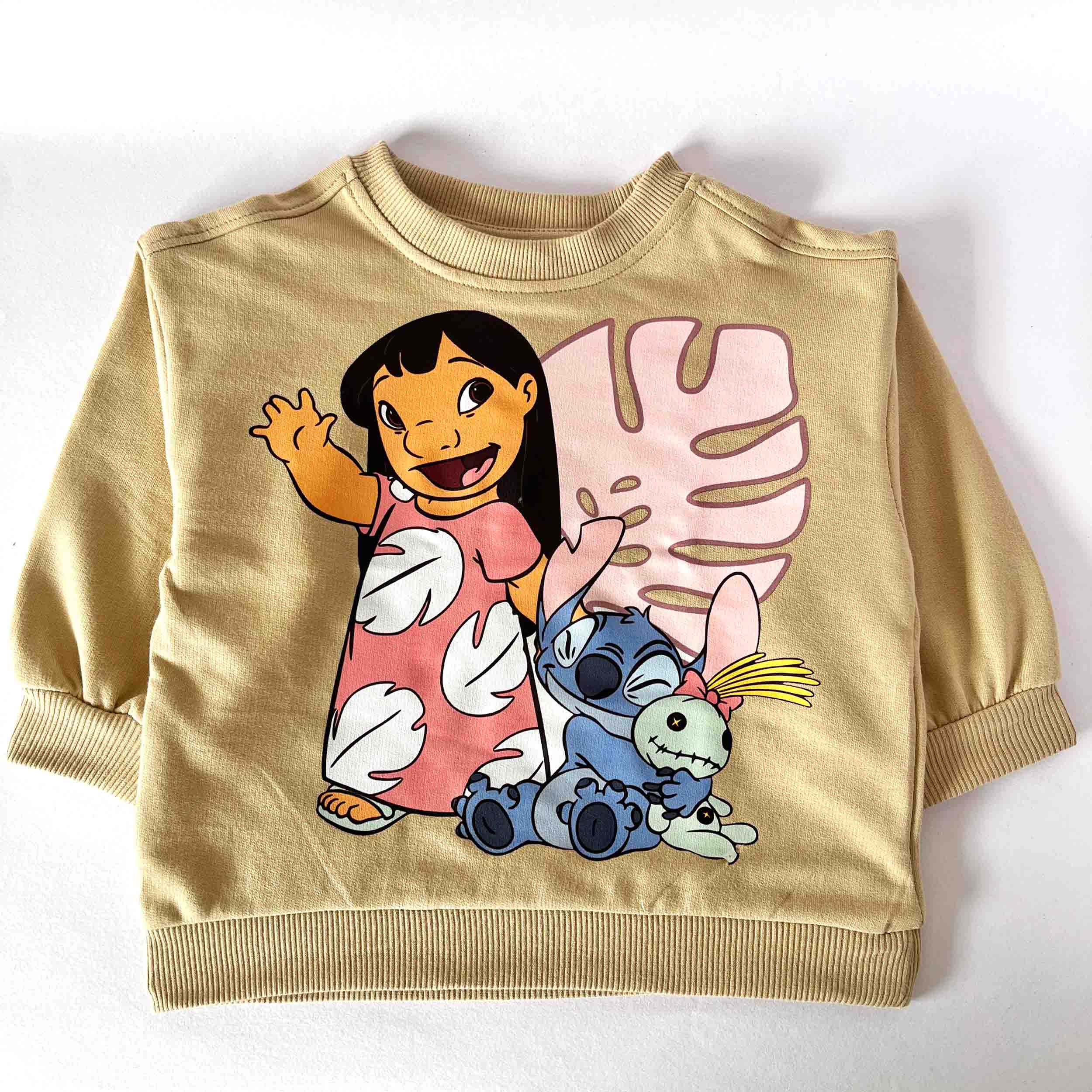 Kids Lilo and Stitch print cotton sweatshirt with round neck and long sleeve design 