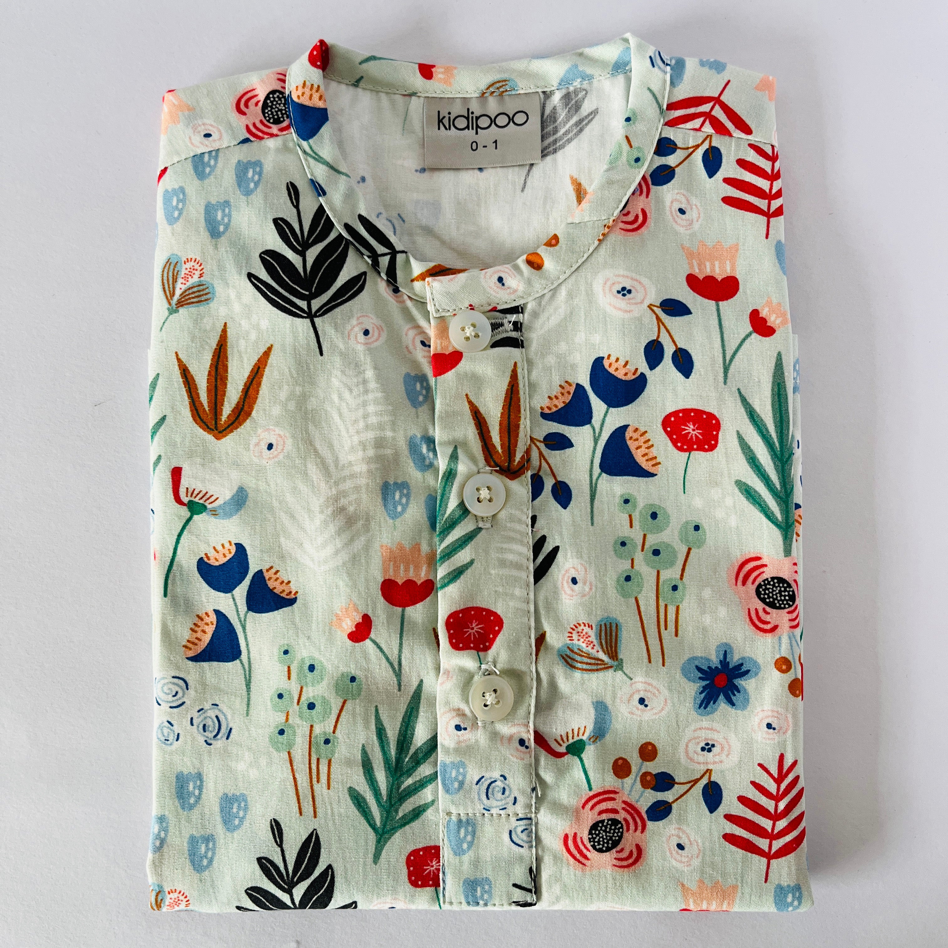Blue Floral Kurta Pajama